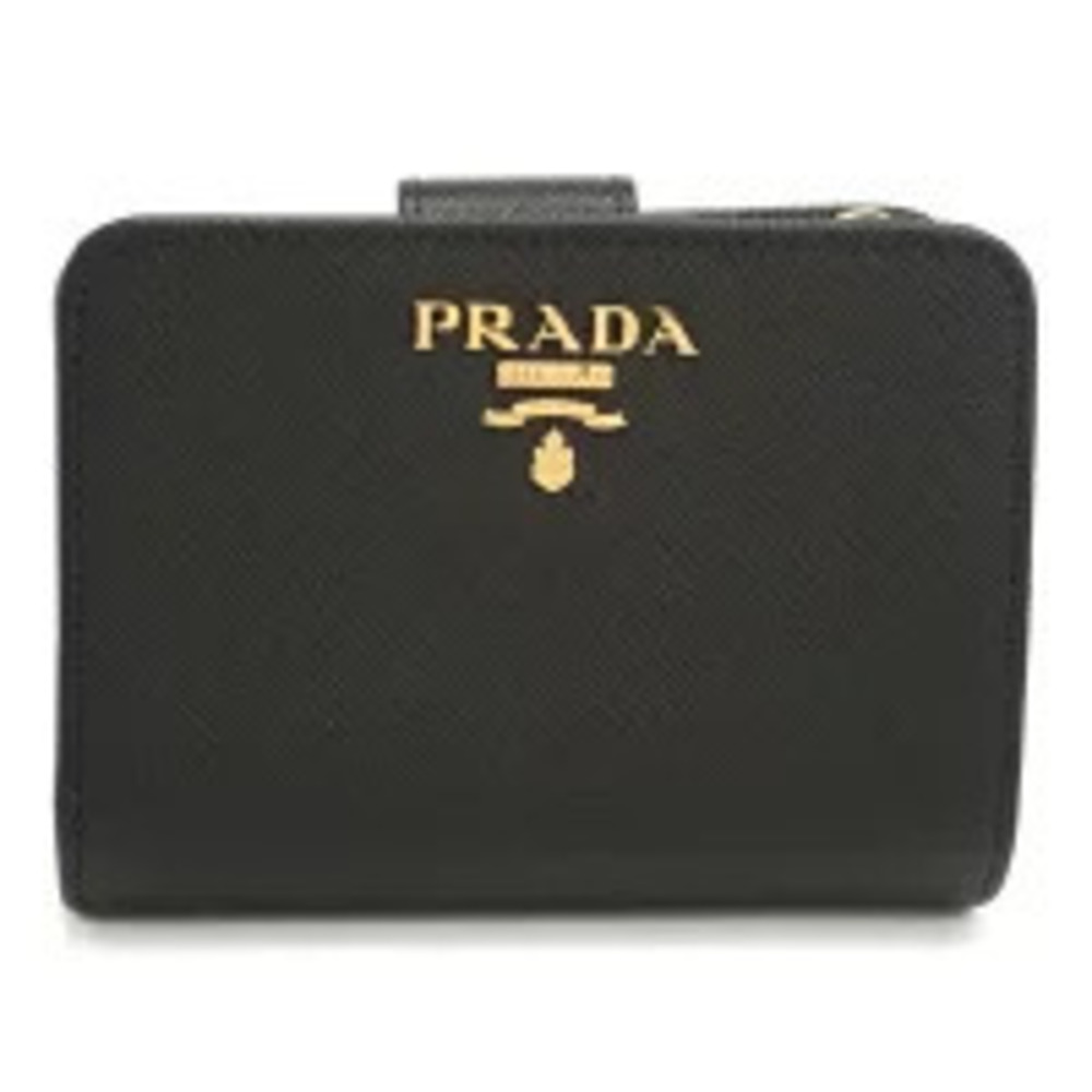 Prada Bi fold Wallet Saffiano Leather Black